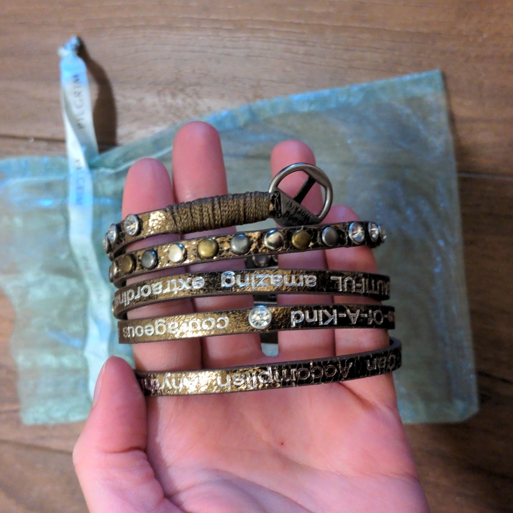 Free with Purchase Leather Wrap bracelet silver studs